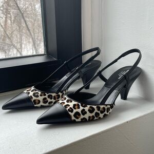 Michael Kors COLLECTION Leopard Print Slingback Kitten Heels